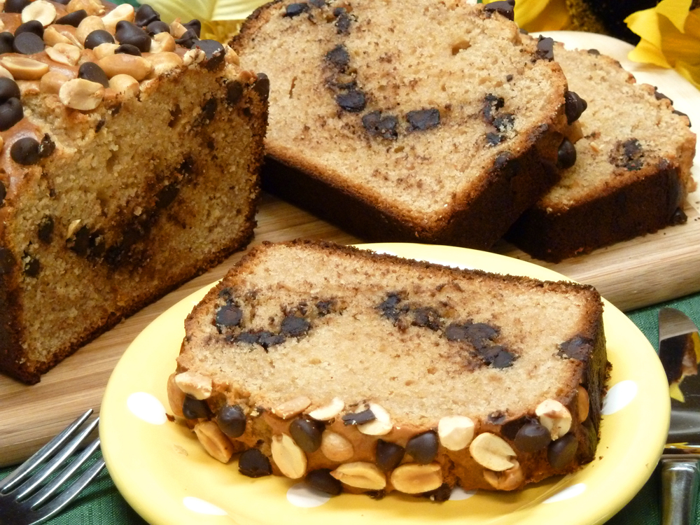 Peanut butter chocolate chip bread is loaded with your favorite candy ingredients.