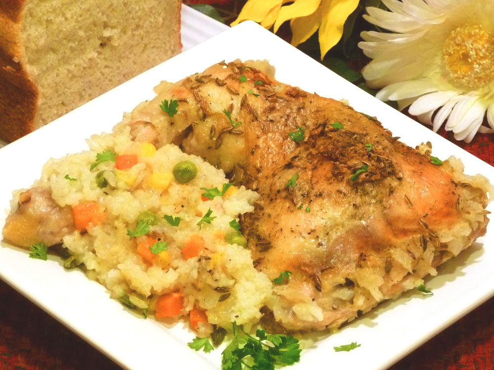 One-dish fennel chicken and rice gets a surprising taste boost from fennel seed.