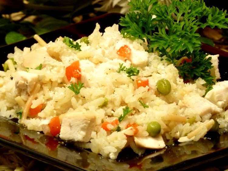 Cupboard Chicken Pilaf is a homemade version of that San Francisco treat with the bonus of leftover chicken. Yum!