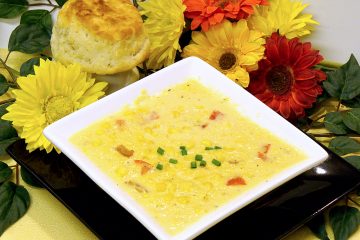 Classic Corn Chowder is rich with the flavors of fresh corn. Rich and creamy.