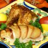 Lemon Apple Chicken is moist and tender due to apple slices tucked under the skin.