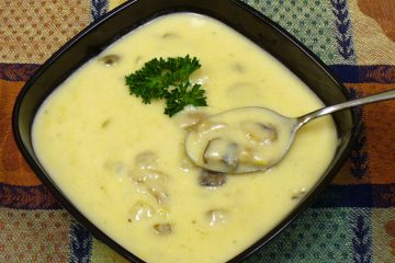 Mushroom Cheddar Soup is an incredibly easy cream of mushroom soup enriched with cheddar cheese.