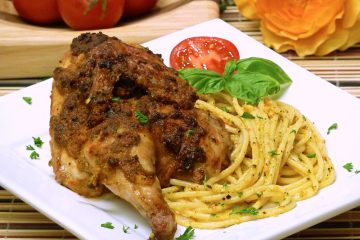 Herb Glazed Cornish Hens with herbed pasta is an elegant, easy meal for one or two.