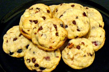 Choco Berry Nut Cake Mix Cookies start with a cake mix for a quick snack.